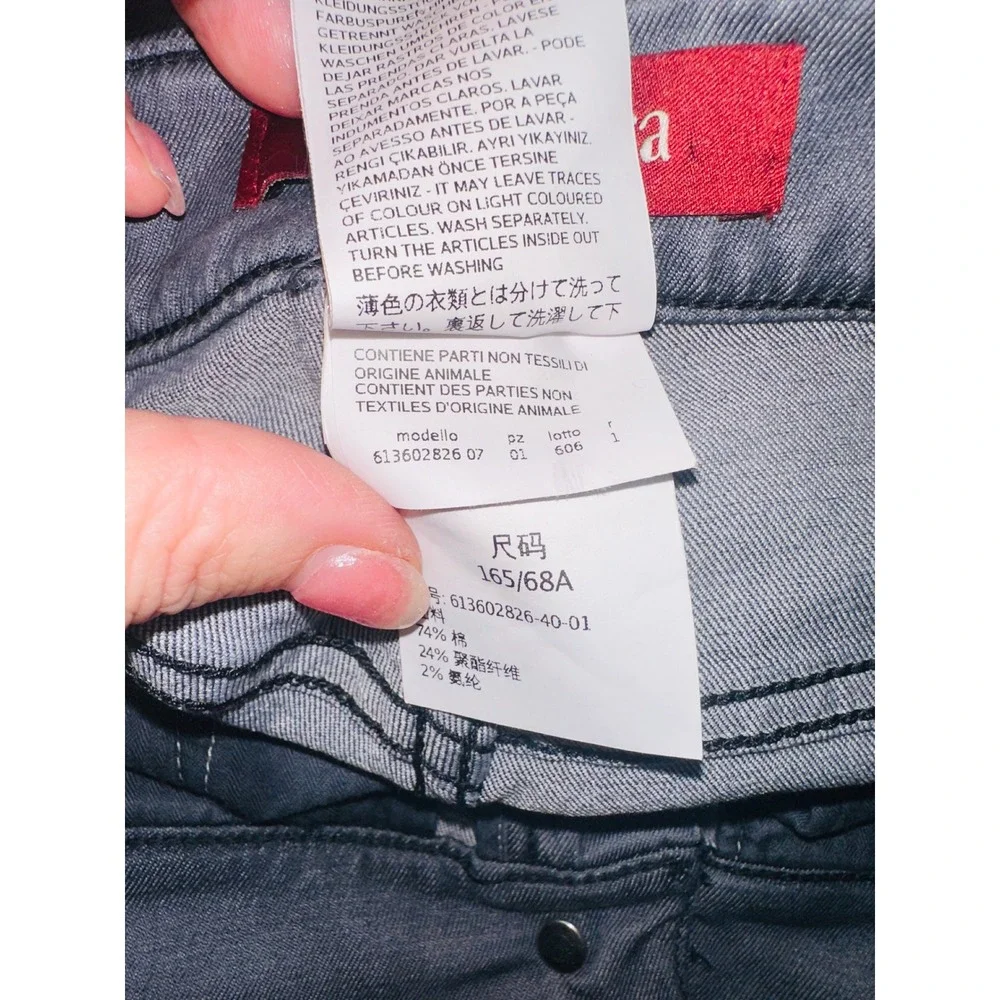WB3 Max Mara Studio Womens Gray Slim Straight‎ Jeans Coated Denim US 6 IT 40